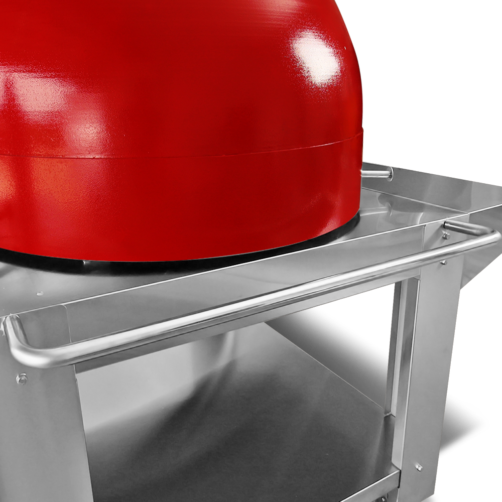 Stainless Steel Handle. Authentic Wood fired pizza oven with stainless steel stand. Premium Pizza oven
