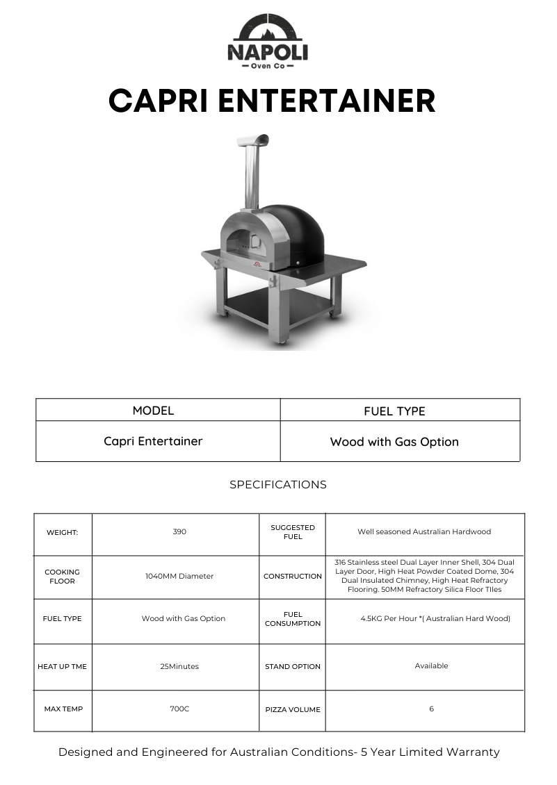 Capri Entertainer 1100 Wood Oven